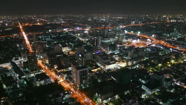 Bangkok Stadt Bei Nacht — Stockvideo
