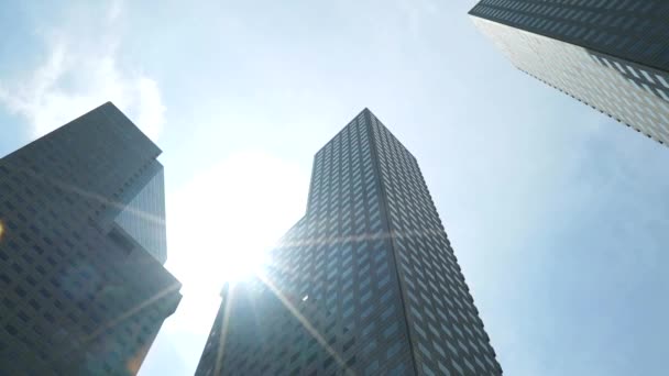 新加坡的摩天大楼以天空为背景 — 图库视频影像