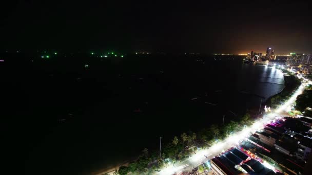 Zeitraffer Der Stadt Pattaya Bei Nacht Thailand — Stockvideo