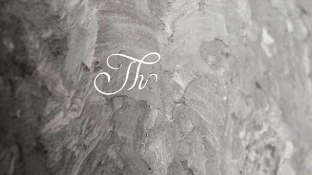 Animazione Thank You Calligraphy Lettering Ornate Frame Elements Blossoming Tree — Video Stock