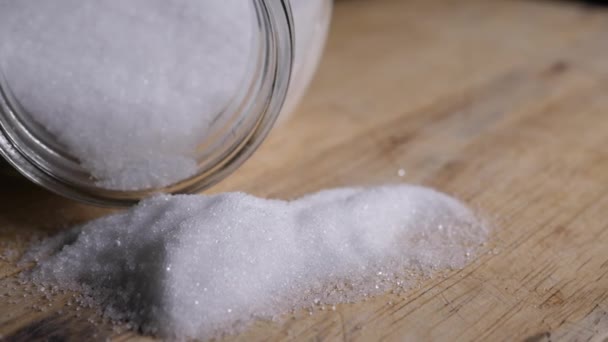 Rotating Close White Salt Grains — Stock Video