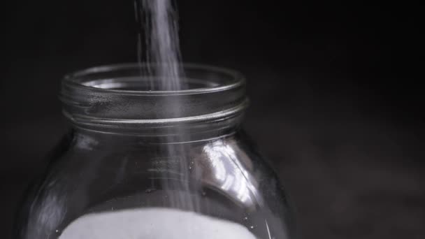 White Salt Falling Bottle — Stock Video