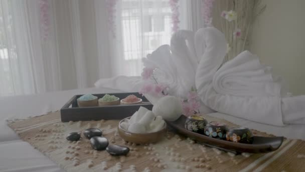 Spa Massage Dekoration Och Kroppsbehandling — Stockvideo