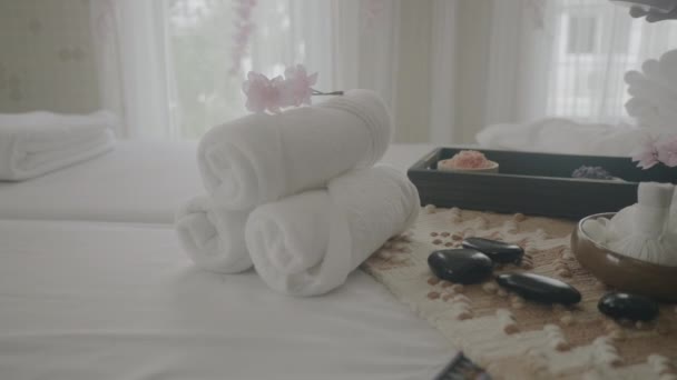 Wellness Massage Dekoration Und Körperbehandlung — Stockvideo