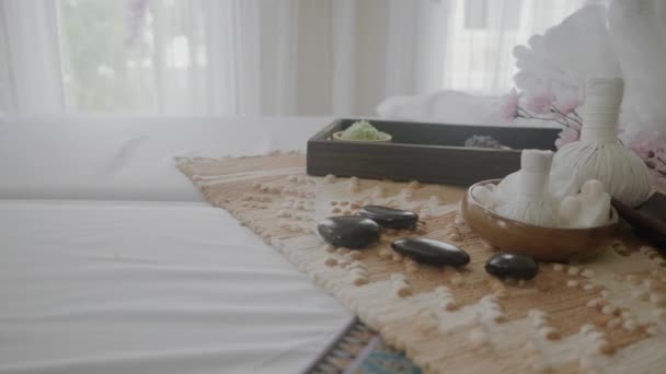 Wellness Massage Dekoration Und Körperbehandlung — Stockvideo