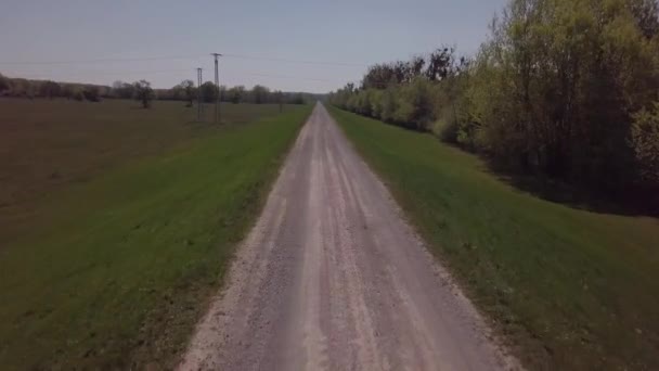 Drone Flying Low Road — Stock Video