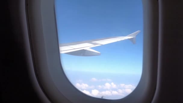Вид Окно Крыла Самолета — стоковое видео