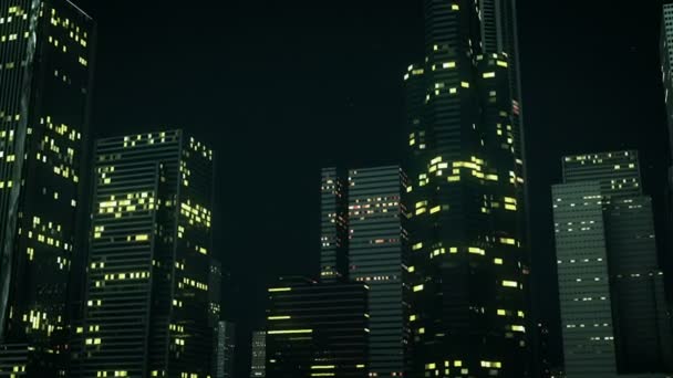 Ночной Городской Фон Полета — стоковое видео