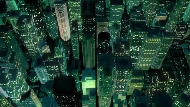 Video Van Nachtelijke Stadsvlucht — Stockvideo