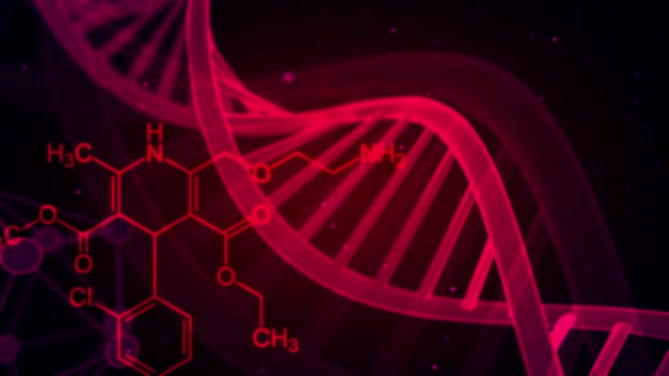 Dna Abstract Background Red — Stock Video