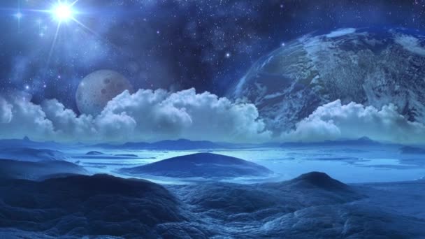 Vidéo du paysage gelé de la planète  