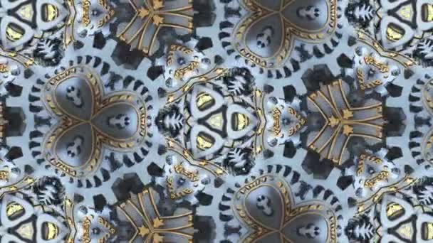 Platinum Gears Kaleidoscpe Abstract Background — Stock Video