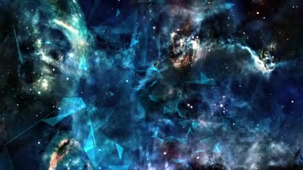 Plexo Espacio Nebulosas Fondos — Vídeos de Stock