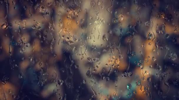 Pioggia Sulla Finestra Città — Video Stock