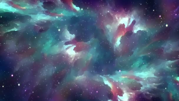 Космічна Туманність Абстрактні Просторові Фони — стокове відео