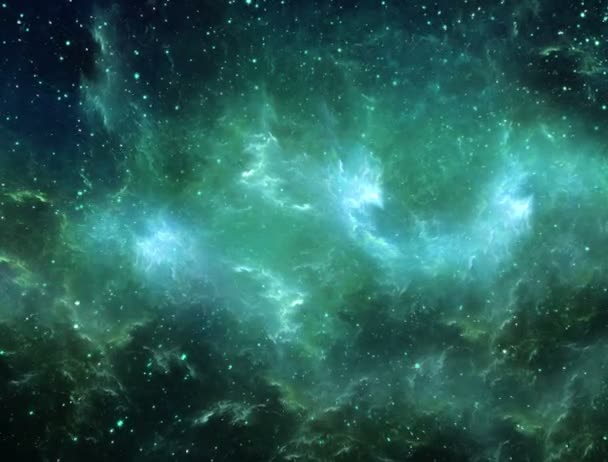 Espacio Nebulosa Verde — Vídeo de stock