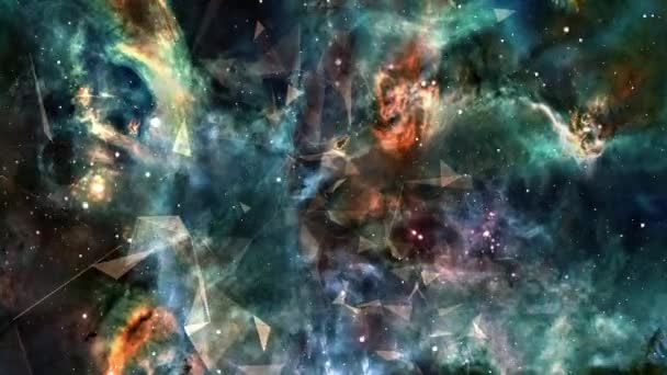 Nebulosas Espaciales Vuelo Con Plexo — Vídeos de Stock