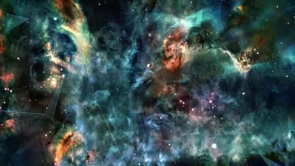 Volo Delle Nebulose Spaziali Con Plesso — Video Stock