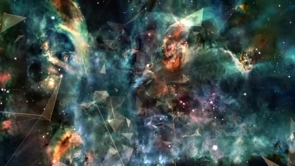 Volo Delle Nebulose Spaziali Con Plesso — Video Stock