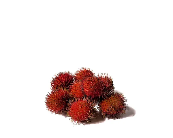 Close-up of rambutan fruit with white background. exotic fruits from Asia