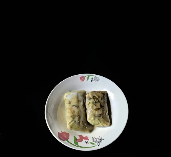 Chipilin Tamales Sobre Fondo Negro Comida Típica Guatemala —  Fotos de Stock