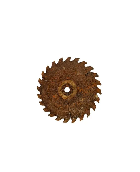 Rusty Saw Blade White Background Carpentry Concept — Stock Photo, Image