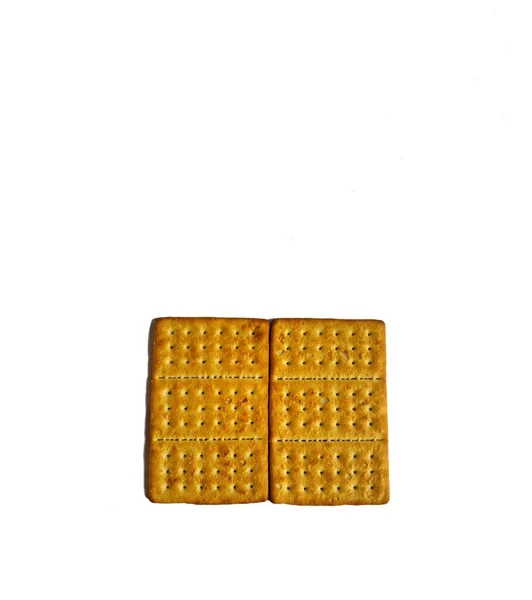 Galletas Soda Con Sal Sobre Fondo Blanco Concepto Bocadillo —  Fotos de Stock