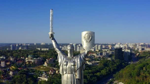 Filmisch Uitzicht Het Beeld Van Het Moederland Kiev Oekraïne 2020 — Stockvideo