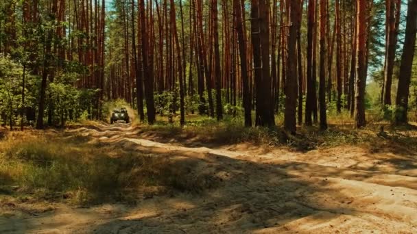 Slow Motion Buggy Car Driving Fast Cross Country Road Fast — Stock Video