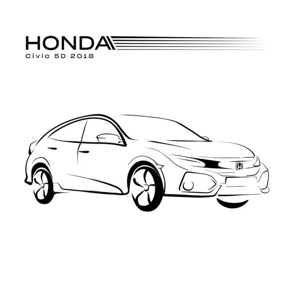 Honda Auto Contour Model Vector — Stockvector