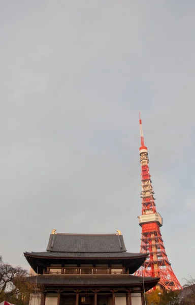 Tokyo Japonya Aralık 2018 Zojo Budhist Tapınağı Eski Olan Ünlü — Stok fotoğraf