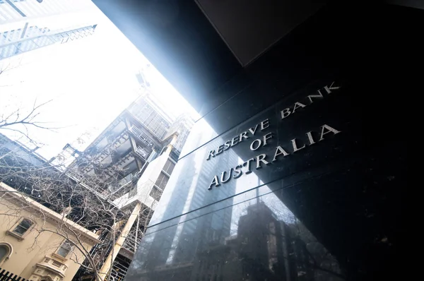Melbourne Austrálie Července 2018 Rezervní Banka Austrálie Jméno Zdi Černé Royalty Free Stock Fotografie