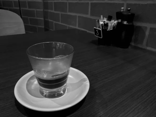 Concentrated freshly brewed hot Italian Espresso black coffee — Stock Photo, Image