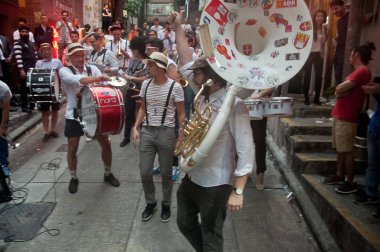 Hong Kong, Hong Kong Sar - 17 Kasım 2018: Yerel Fransız müziği