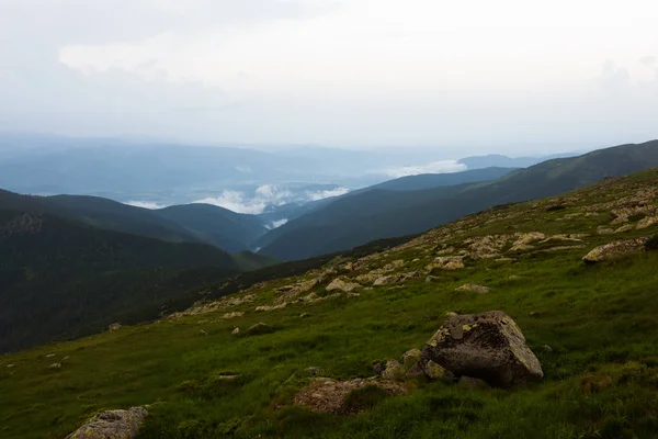Alpines Gelände am Morgen nach Regen — Stockfoto