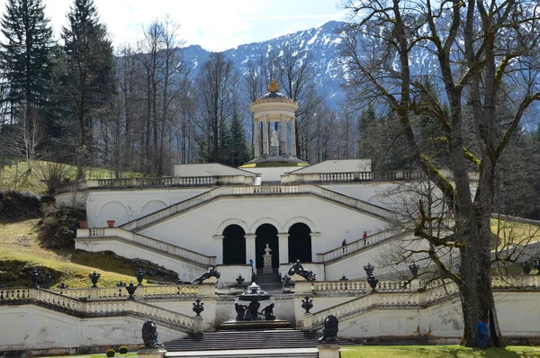 Baviera Alemania Abril 2017 Castillo Del Rey Luis Linderhof Situado — Foto de Stock