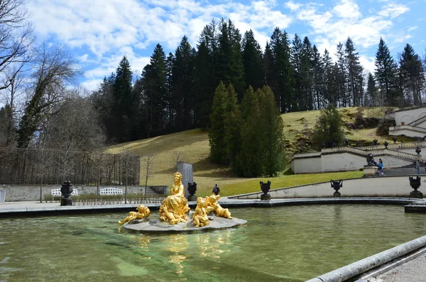 Бавария Германия Апрель 2017 Замок Короля Людвига Линдерхофа Расположенный Эттале — стоковое фото
