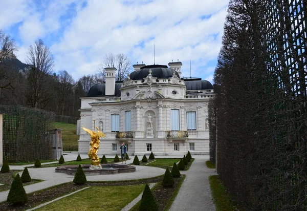 Бавария Германия Апрель 2017 Замок Короля Людвига Линдерхофа Расположенный Эттале — стоковое фото