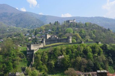 Bellinzona (İsviçre). Nisan 2017. Castelgrand Kalesi.