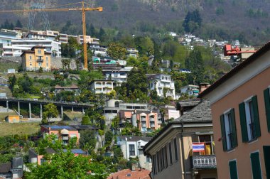 Locarno (İsviçre). Nisan 2017. Şehrin Panoraması.