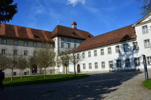 Eisideln Svizzera Aprile 2017 Monastero Maschile Cortile Destra Del Monastero — Foto Stock