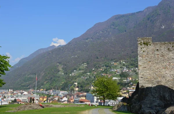 Bellinzona Suiza Abril 2017 Castillo Castelgrand — Foto de Stock