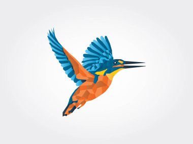 KingFisher Low Poly Icon clipart