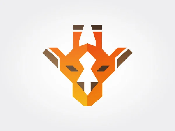 Girafe Géométrique Visage Icône — Image vectorielle