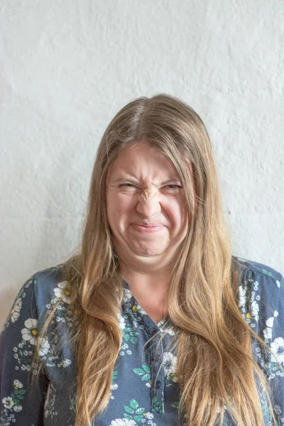 Emotions Woman Vividly Expresses Her Emotions — Stock Photo, Image