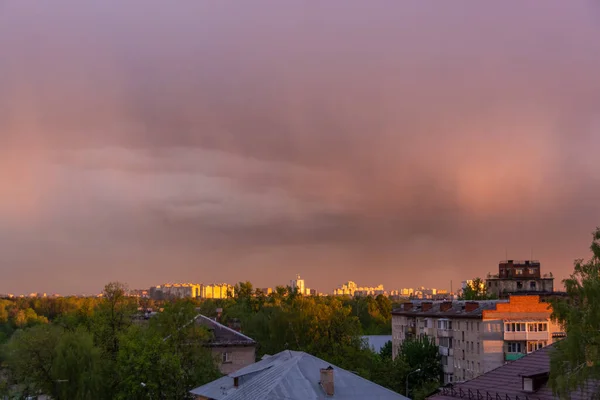 Неймовірно Красивий Барвистий Захід Сонця Вечірньому Небі — стокове фото