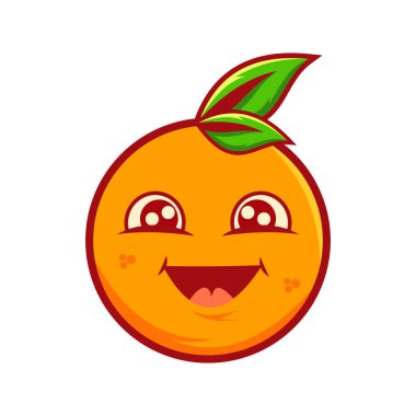 Mutlu turuncu sevimli karakter çizimi