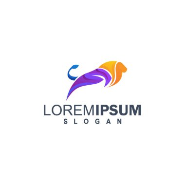 Renkli aslan logosu çizimi