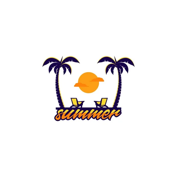 Ilustração Colorida Projeto Logotipo Por Sol — Vetor de Stock