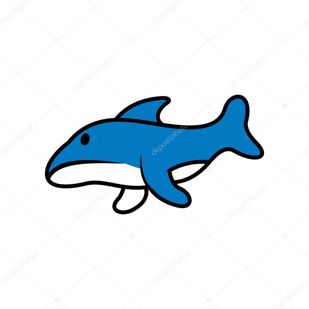 Dolphin simple vector illustration design